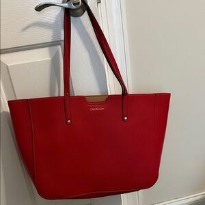 Calvin Klein Red Tote Bag